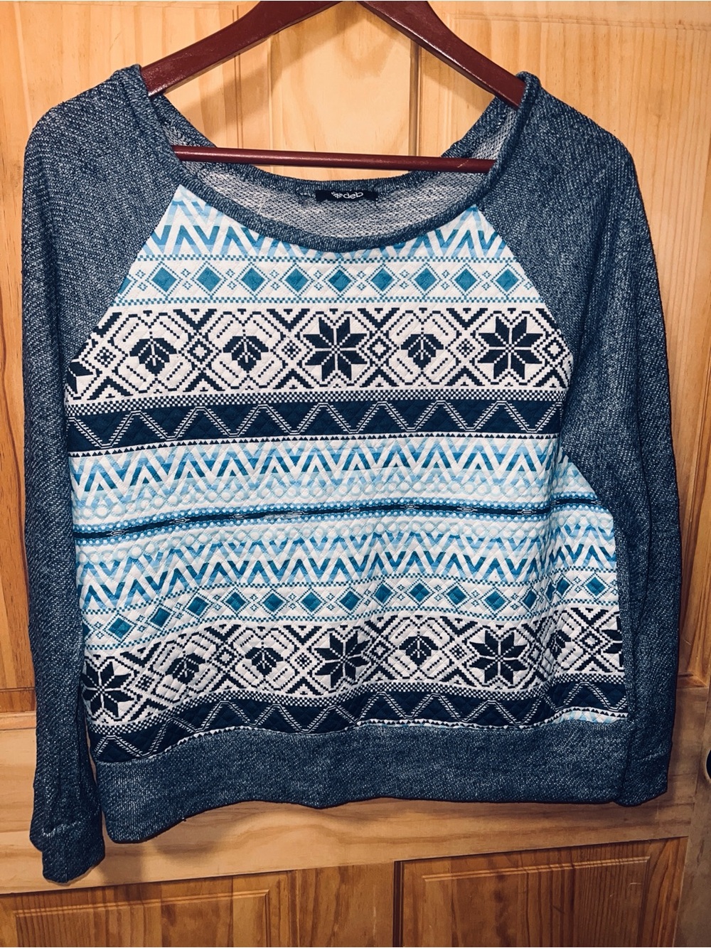 Deb Blue Fair Isle Crewneck Sweatshirt